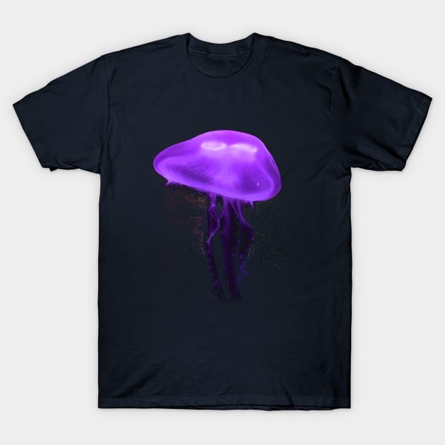 Violet Electric Jellyfish T-Shirt by Justamere